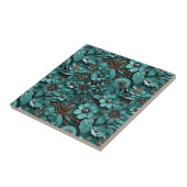 Floral Toolted Leather Tile Fliese (Seite)