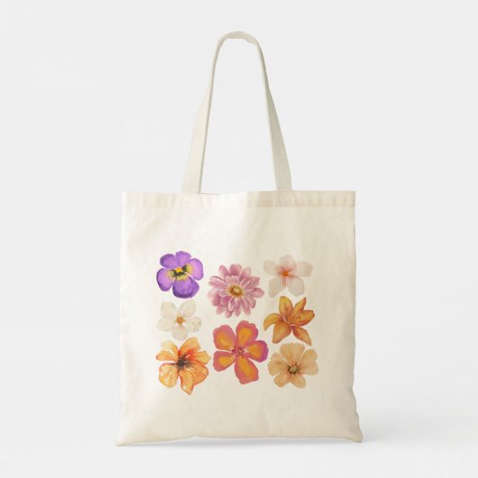 Floral Tote Bag Tragetasche (Rückseite)
