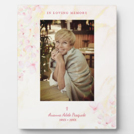 Floral Traditionelles & elegantes rosa Foto Beerdi Fotoplatte