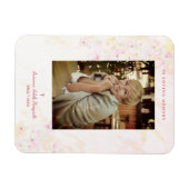 Floral Traditionelles & elegantes rosa Foto Beerdi Magnet (Horizontal)