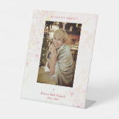 Floral Traditionelles & elegantes rosa Foto Beerdi Sockelschild (Vorderseite)