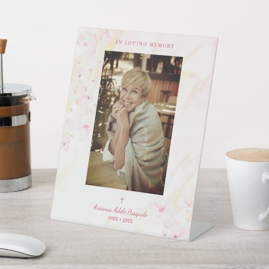 Floral Traditionelles & elegantes rosa Foto Beerdi Sockelschild (In SItu)