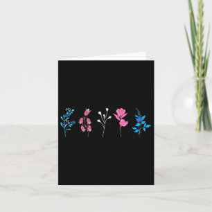 Floral Transgender Pride, LGBTQ Trans Flag Blume, Karte