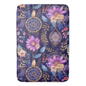Floral Träumer boho dunkle Feder lila Badematte (Vorderseite Vertikal)