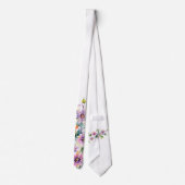 Floral Trauzeugen Wedding Neck Tie Krawatte (Rückseite)