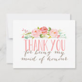 Floral Trauzeugin Vielen Dank Dankeskarte (Vorderseite)