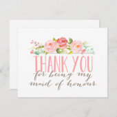 Floral Trauzeugin Vielen Dank Dankeskarte (Vorne/Hinten)