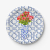 Floral Trellis Aquarellplatte Pappteller (Vorderseite)