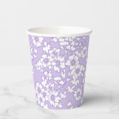 Floral Trellis White - Purple Pappbecher (Links)