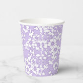 Floral Trellis White - Purple Pappbecher (Rechts)