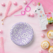 Floral Trellis White - Purple Pappteller (Party)