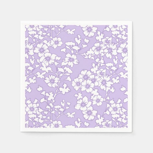 Floral Trellis White - Purple Serviette (Vorderseite)