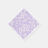 Floral Trellis White - Purple Serviette (Ecke)