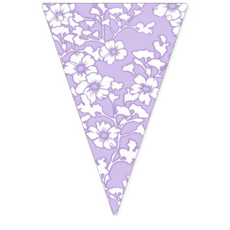 Floral Trellis White - Purple Wimpelkette