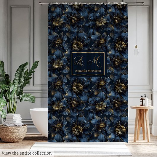 Floral Trendy Elegant Bathroom Art Curtain Duschvorhang