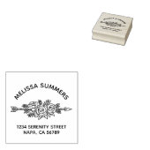Floral Tribal Arrow, Rose Flowers Arch Address Gummistempel (Stempel)