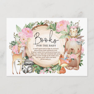 Floral Tribal Woodland Animals Books for Baby Girl Begleitkarte