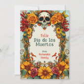 💀 🎉 Floral Tribute Dia de los Muertos Card (Vorderseite)