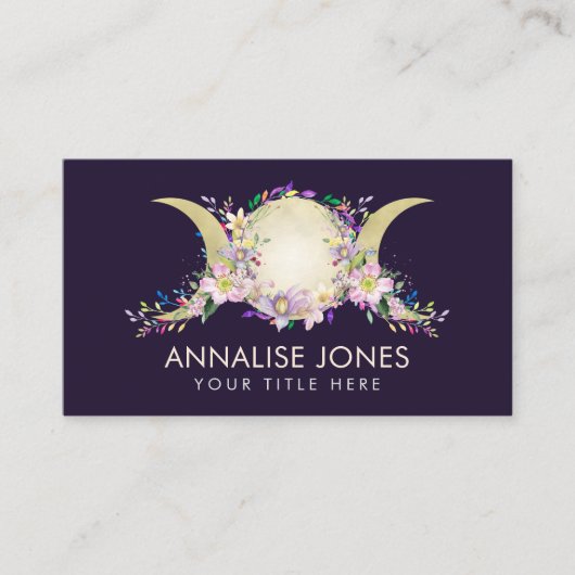 Floral Triple Moon - Triple Goddess Visitenkarte (Vorderseite)
