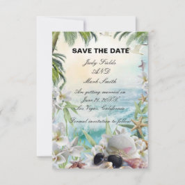 Floral Tropical Beach Hochzeit Save the Date Karte
