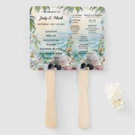 Floral Tropical Beach Hochzeitsprogramm Fans Fächer