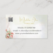 Floral Tropical Botanical Modern QR Code Visitenkarte (Rückseite)