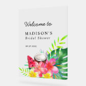 Floral Tropical Paradise Bridal Shower Acrylschild (Winkel)