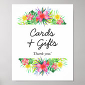 Floral Tropical Paradise Flamingo Cards and Gifts Poster (Vorne)