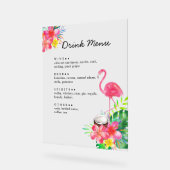 Floral Tropical Paradise Flamingo Drinks Menu Acrylschild (Winkel)