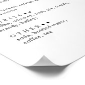 Floral Tropical Paradise Flamingo Drinks Menu Poster (Ecke)