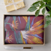 Floral Tropical Paradise Red Hawaiian Decoupage Seidenpapier (Geschenk)