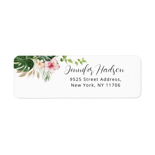 Floral Tropical Return Address Label (Vorne)