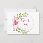 Floral Tropical Wedding Danke Karte (Vorderseite)