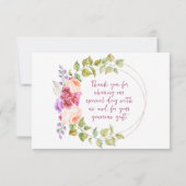 Floral Tropical Wedding Danke Karte (Rückseite)