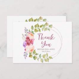 Floral Tropical Wedding Danke Karte