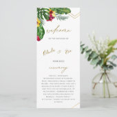Floral Tropical Wedding Flat Program Programm (Stehend Vorderseite)