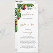 Floral Tropical Wedding Flat Program Programm (Vorne/Hinten)