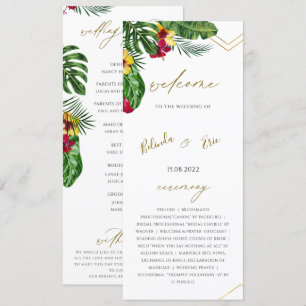 Floral Tropical Wedding Flat Program Programm