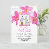 Floral Tropics Just Married Ankündigung Empfang (Stehend Vorderseite)