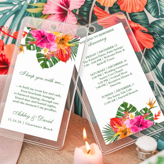 Floral Tropischer Hibiskus Reiseroute Abzeichen Be Visitenkarte