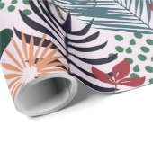 Floral tropisches Muster Wrapping Papper Geschenkpapier (Rolleneckpunkt)