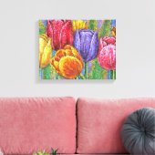 Floral Tulip Gestrickte Canvas Prinz Wall Art Leinwanddruck (Insitu (Wohnzimmer))