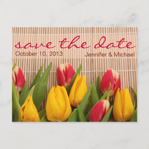 Floral Tulip Save the Date Hochzeit Ankündigungspostkarte