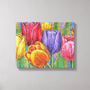 Floral Tulip Stretched Canvas Prints Wall Art Leinwanddruck