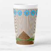 Floral Tulips Streifen Latte Tasse (Vorderseite)