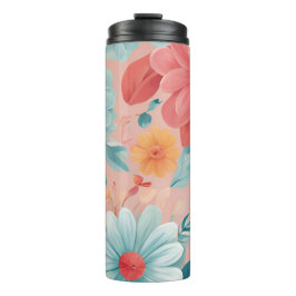 Floral Tumbler - Stilvolle, isolierte Blume Thermosbecher