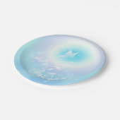 Floral Türkis Hübsch Butterfly Pappteller (Schrägansicht)