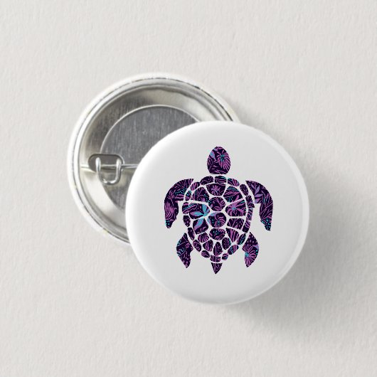 Floral Turtle Button (Vorne & Hinten)