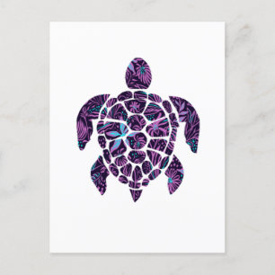 Floral Turtle Postkarte