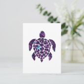 Floral Turtle Postkarte (Stehend Vorderseite)